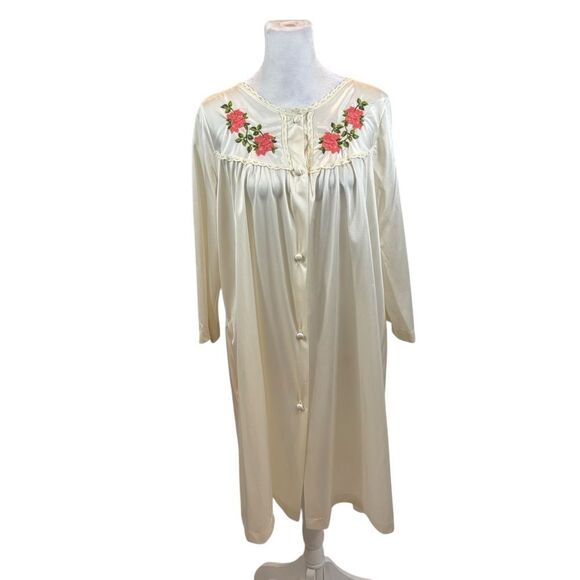 Ladies Vintage Long Sleeve‎ Button Down Nightgown Size Medium/Large - Picture 1 of 13